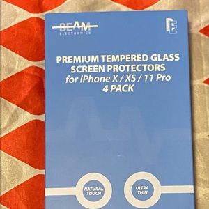 iPhone X/iPhone XS/iPhone 11 Pro Premium Tempered Glass Screen Protectors 4 pack
